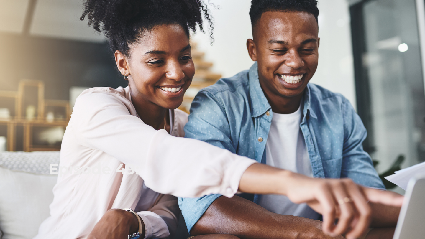 A couple enjoying their patient payment experience looking at a computer at home